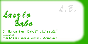 laszlo babo business card